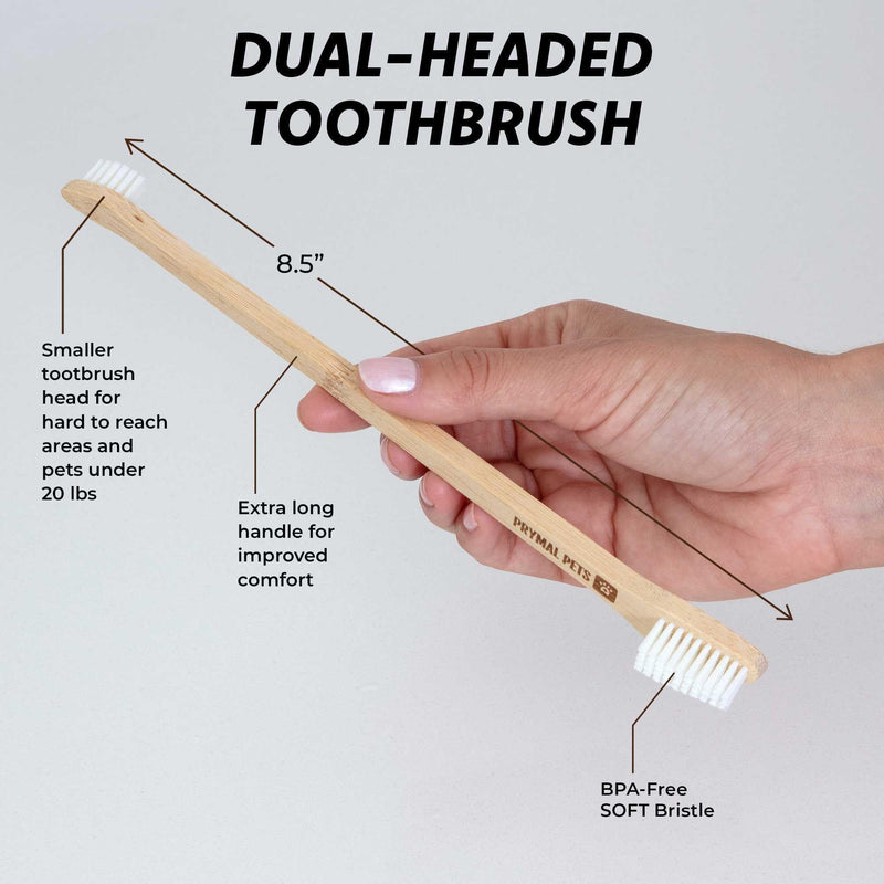 Dog Toothbrush I 4-Pack Two Sided Bamboo Toothbrush for Small and Large Dogs & Cats I Soft Bristles Gentle Pet Toothbrush for Easy Dog Teeth Brushing & Dental Care - PawsPlanet Australia