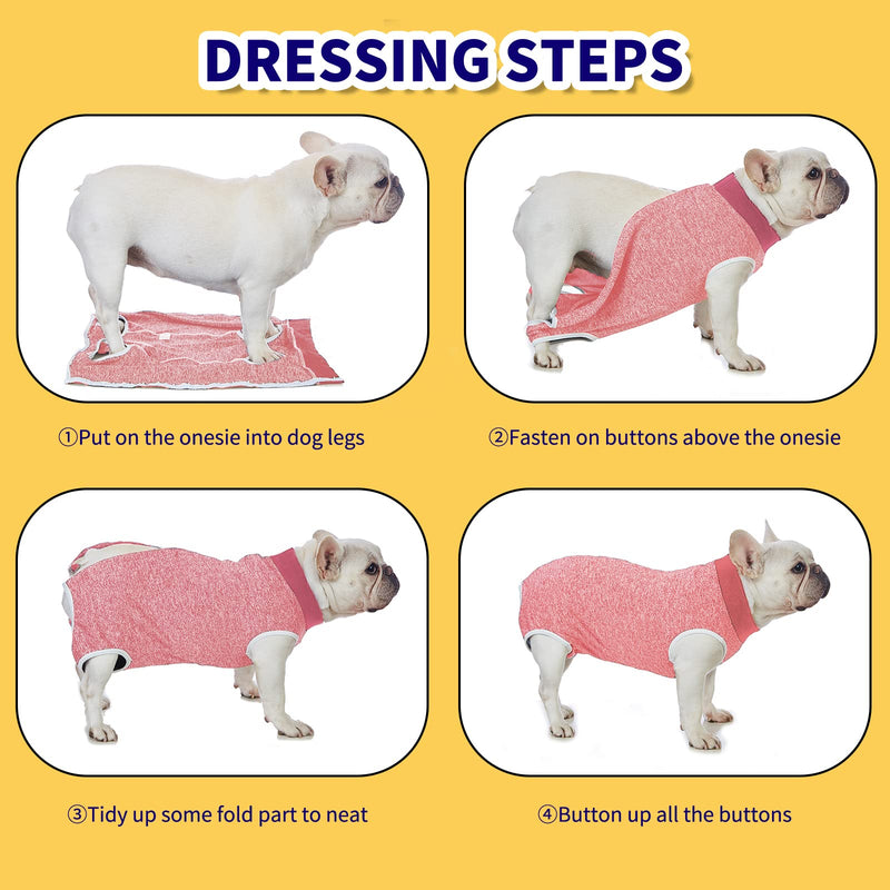 Dog Surgery Recovery Suit-Comfortable & Breathable Dog Recovery Suit After Surgery,Dog Surgical Recovery Suit Female Male,Prevent Licking Dog Onesies,Substitute E-Collar & Cone-Red Medium Red - PawsPlanet Australia