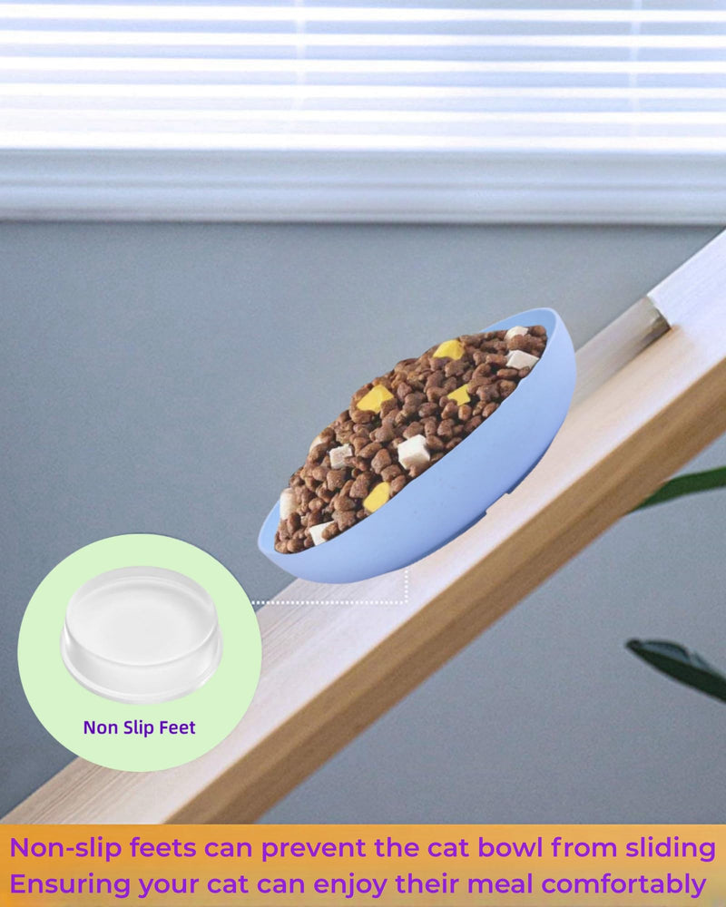 6-Pack Cat Food Bowl with Non Slip Feet, Whisker Fatigue Cat Dishes for Food, Shallow Kitten Bowls Set for Indoor Cats, 5.5" Flat Cat Plates for Wet Food - PawsPlanet Australia