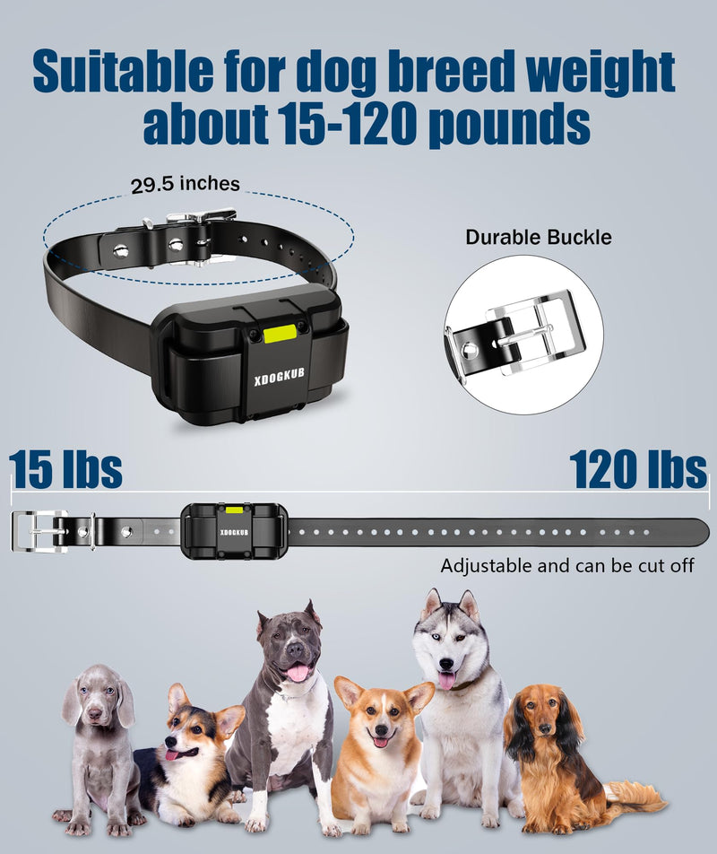 Long Range Dog Training Collar with Remote 1 Mile/5280 Ft Safe Shock, Vibrate, Tone Collar with Flashing Beacon Lights Rechargeable Waterproof Dog Collar with Remote 4 Training Modes Green - PawsPlanet Australia