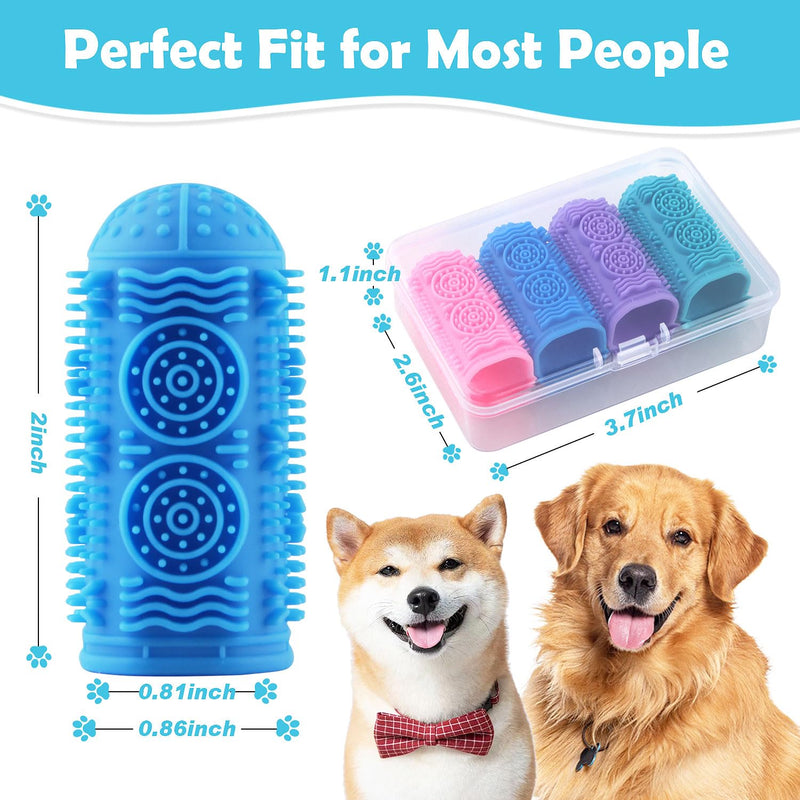 Dog Toothbrush Kit,Finger Toothbrush for Dogs,Toothbrush for Medium Large Dogs,Dog Teeth Cleaning Dental Care, ToothBrush Finger for bigger cats,Pet Toothbrush 4Pack - PawsPlanet Australia