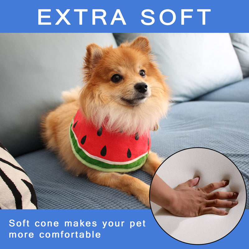 Soft Dog Cone, Lightweight Elizabethan Collar for Dogs, Adjustable Soft Cones for Dogs/Cats to Stop Licking After Surgery, Cute Watermelon Cone of Shame Alternatives for Pets (Large) Large (Neck:10.8''-13.4'' Medium Dog) - PawsPlanet Australia