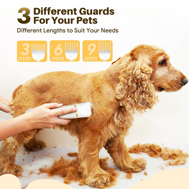 Small Dog Grooming Kit, 4 in 1 Electric Cordless Dog Paw Trimmer with Nail Grinder, Low Noise Dog Nail Trimmers, IPX7 Waterproof Small Dog Grooming Clippers for Paws, Ears, Face, Hip Hairl A-white - PawsPlanet Australia