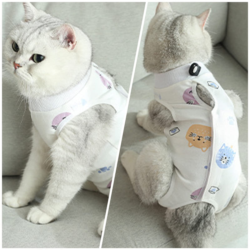 Pet Recovery Suit, 1 PCS Cat Surgical Recovery Suit Breathable E-Collar Alternative for Cats and Dogs, Chest Girth 14.96-18.11" L