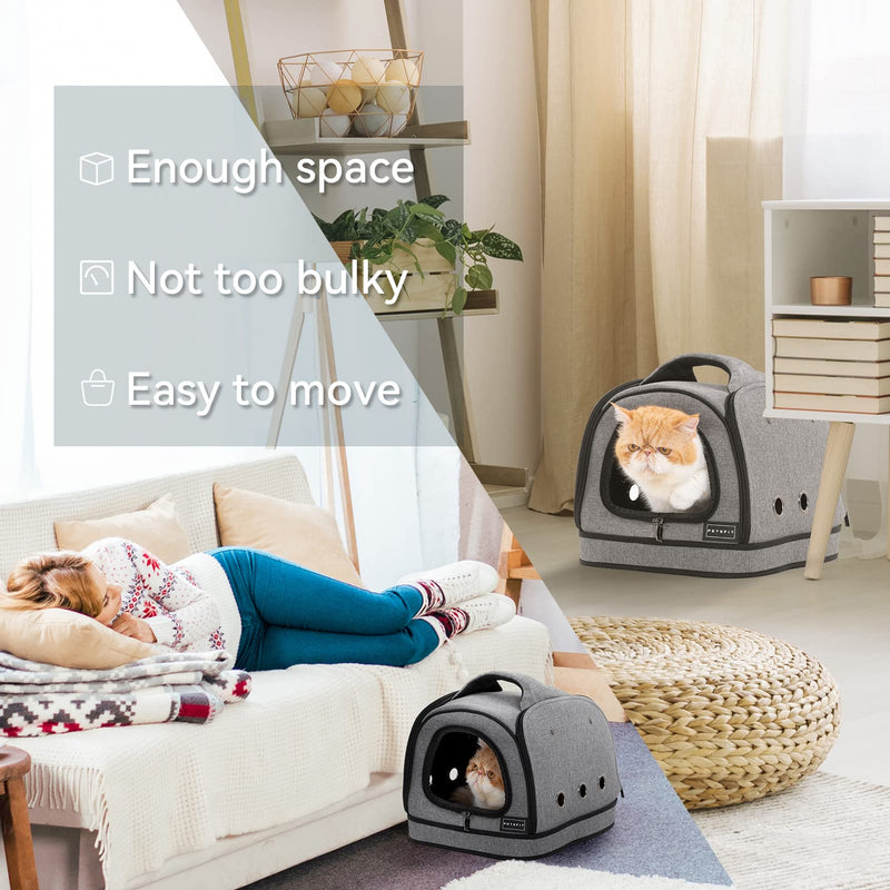 Petsfit Dog Travel Crate Small Design, Soft Sided Small Dog Kennel & Cat Kennel, Fit for Approved Travel, Camping, Outdoor Use Medium Grey A - PawsPlanet Australia