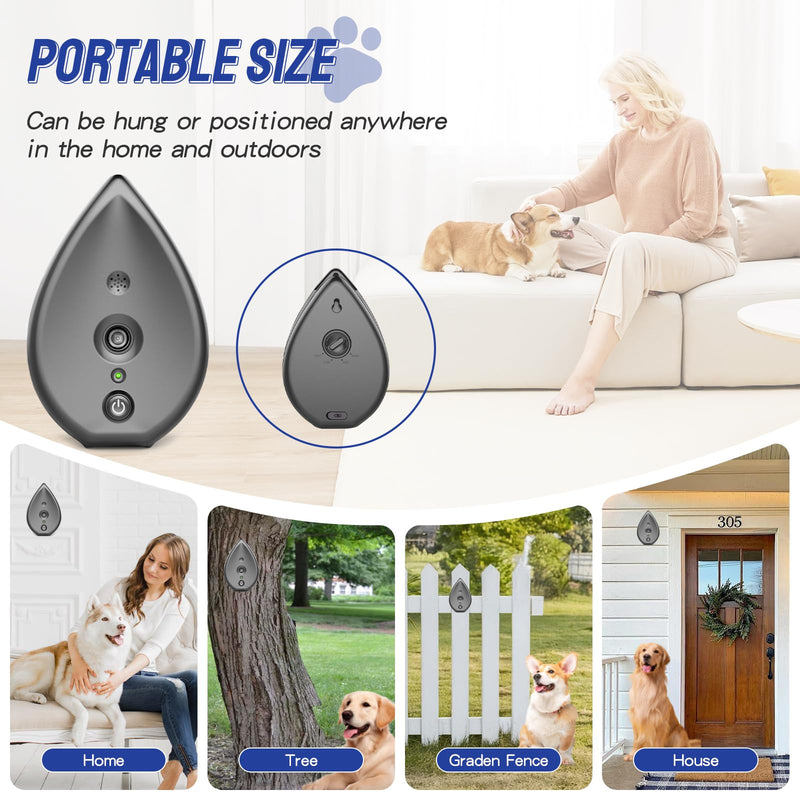 Anti Barking Device for Dogs, Ultrasonic Dog Bark Deterrent Devices, Rechargeable Bark Box,3 Modes Dog Barking Deterrent Devices Indoor & Outdoor, Dog Barking Stopper Long Range up to 75ft(Gray) Gray Anti Barking Device
