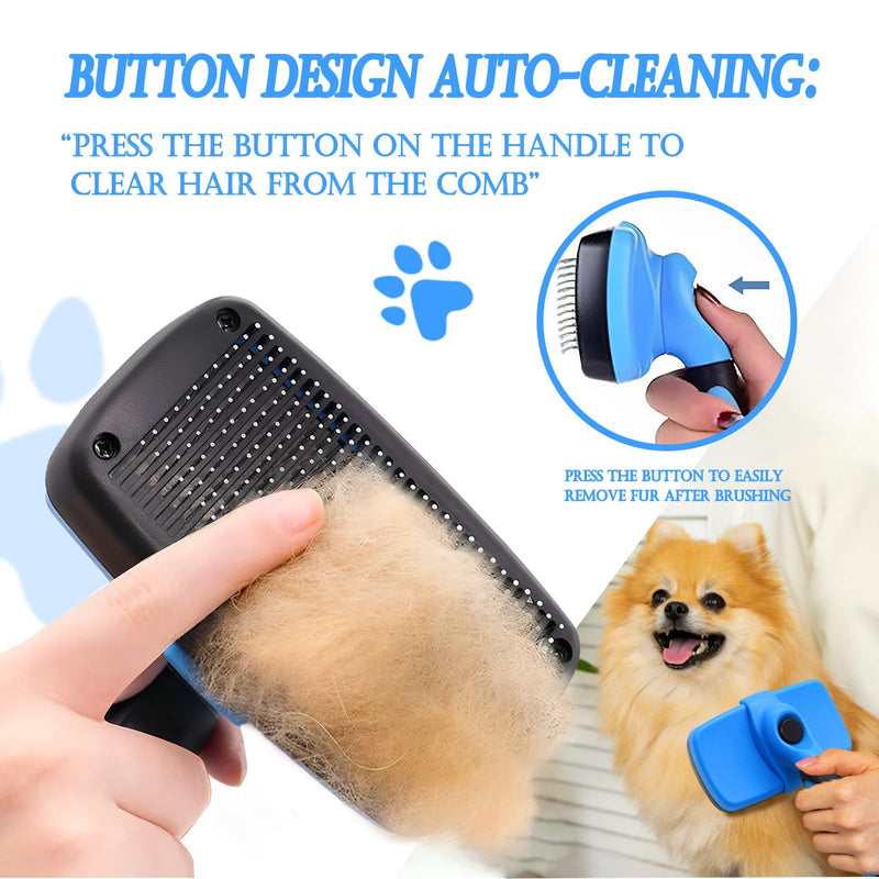 4 in 1 Pet Grooming Kit Dematting tool Stainless Steel Comb Deshedding Brush for Dog and Cat With Long Hair - PawsPlanet Australia