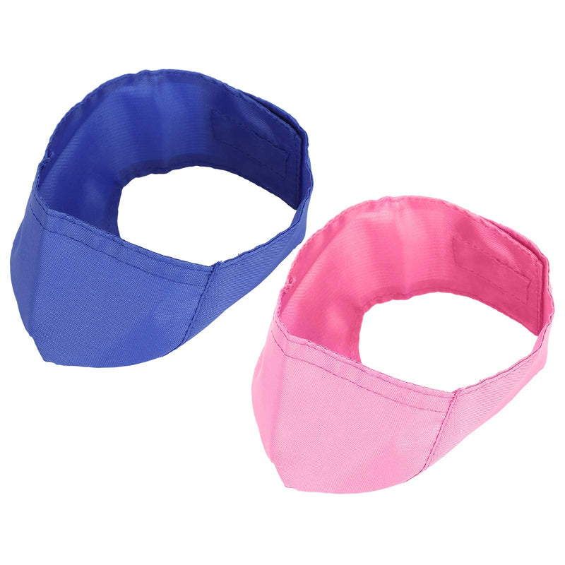 Alomejor Breathable Nylon Muzzle Cover for Cats, For Washing and Grooming, Relieves Anxiety in Pets, 2-Pack for Bathing Cats and Surgery (S) Blue+Pink S