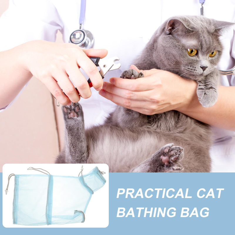 CLISPEED Breathable cat grooming bag made of polyester with adjustable mesh fabric and scratch-resistant design for safe grooming and relaxed bath time