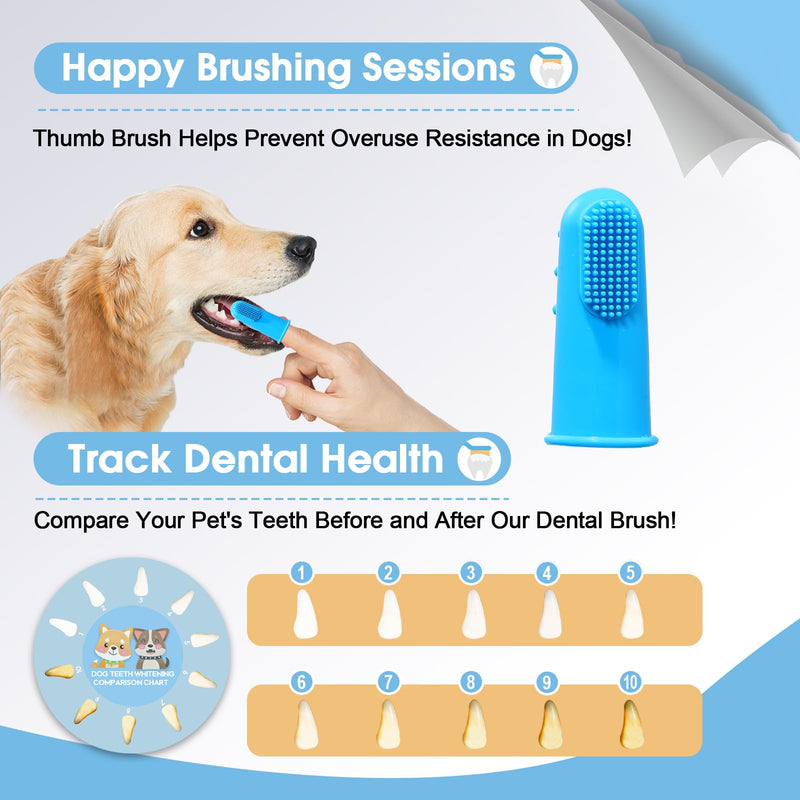 Dog Tooth Brushing Kit Achieve Optimal Dog Dental Care with The Premium Dog Toothbrush Set - Healthy Teeth, Fresh Breath, and Easy Cleaning-blue-5pcs 5 - PawsPlanet Australia
