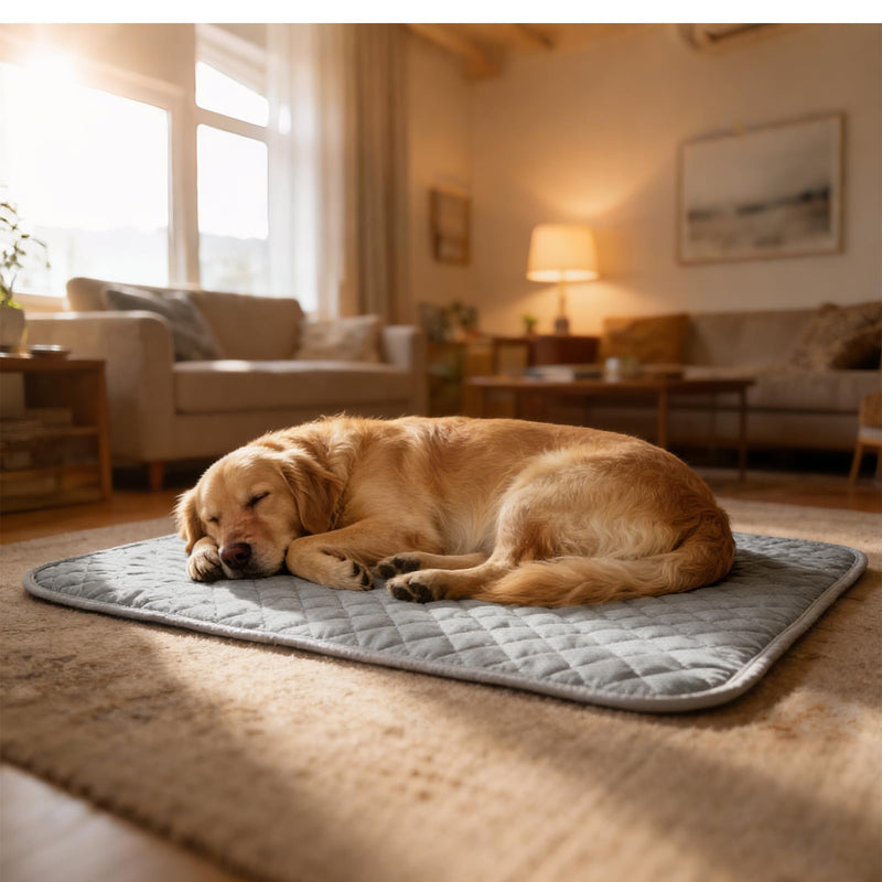 Cooling Mat for Dogs: Premium Waterproof Dog Cooling Blanket, 5-Layer Materials Dog Cooling Mat, Washable Pet Cooling Mat for Summer, Silver Grey Mats Medium Dogs Medium(40"x28") 005-Silver Grey - PawsPlanet Australia