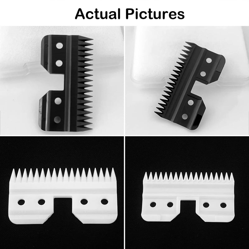 3pcs Oster Fast Feed Clipper Ceramic Blade - Pet Dog Cat Grooming Clipper Replacement Blades, for A5 Trimmer Series, for Andis 18 Teeth Detachable Ceramic Blade Part, for Wahl KM2 KM5 KM10 2pcs 18th White and 1pcs Black