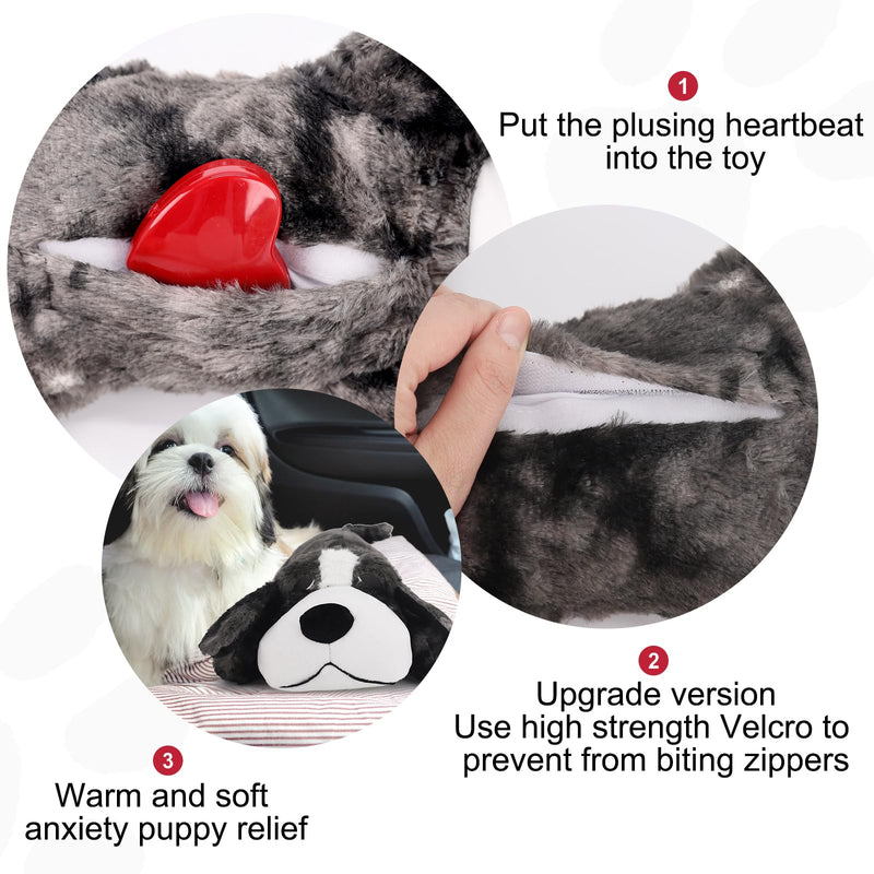 IFOYO Heartbeat Dog Toy, Dog Behavioral Aid Puppy Toys, Dog Comfort Toy for Behavioral Aid Crate Training, Heartbeat Stuffed Animal Toy for Dog Anxiety Relief and Calming Aid (Tie-dye Dark Gray) Grey