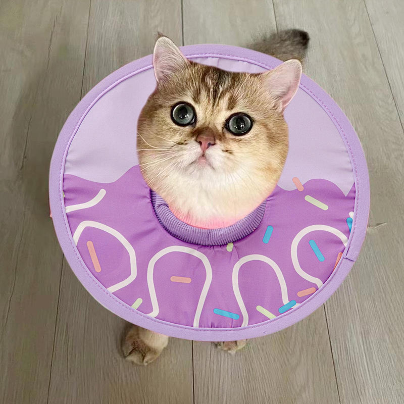 Cat cone ‬ soft cat cone, cat cone collar, foldable, water-repellent, lightweight, soft, comfortable, recovery collar for kittens, protective neck donut against licking S