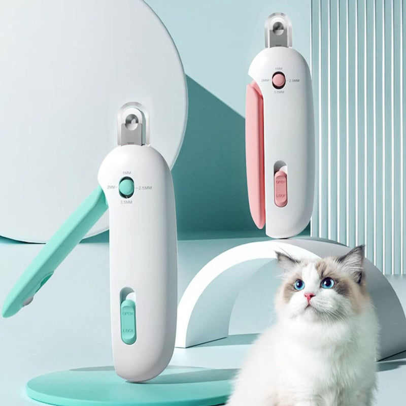 Pets Nail Clippers and Trimmers for Indoor Cats & Small Animals, Safety Lock and Nail File, Nail Trimmer & Claw Scissors for Home Grooming - Professional Grooming Tool for Pets (Blue) Blue