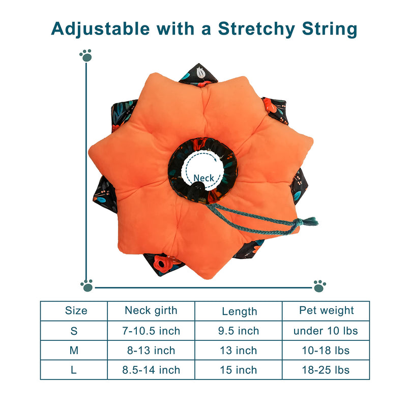 Adjustable Pet Cone Collar Soft for Kittens and Puppys, Cute Recovery Pet E-Collar After Surgery, Wound Healing Protective Cone, Elizabethan Collars (Flower, S) Flower - PawsPlanet Australia