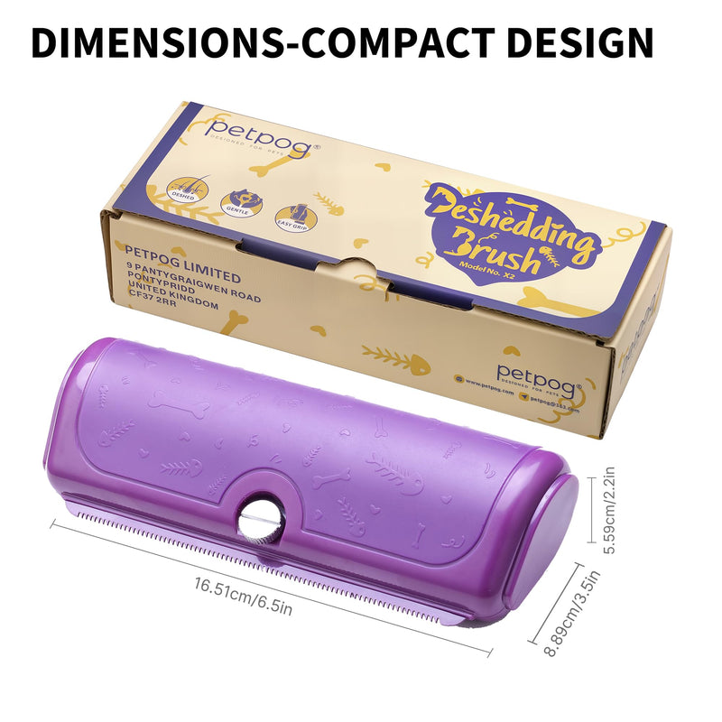 Deshedding Brush for Dogs, Cats, Horses & Rabbits – Professional Pet Grooming Comb,Removes Loose Fur & Undercoat,Gentle Stainless Steel Blade,Easy Clean Handle,Grooming cat brush (Purple) Purple - PawsPlanet Australia
