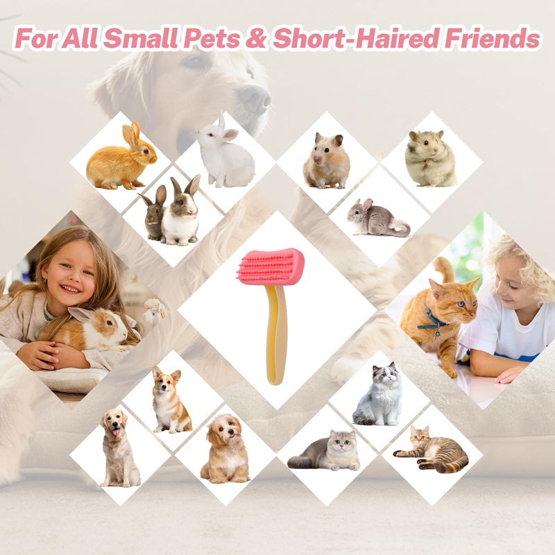 Bunny Brush, Soft Silicone Small Animal Brush, Short Hair Dog Brush - Removes Loose Fur, Detangles & Massages for Rabbits, Chinchillas, Kittens & Puppies During Shedding Season or Bath Time - PawsPlanet Australia