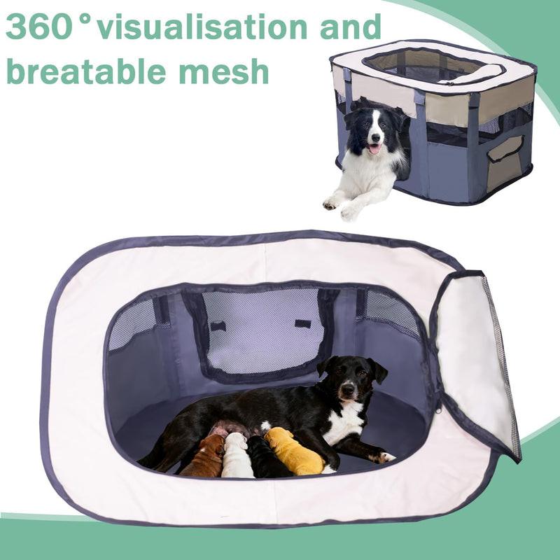 Dog Playpen Portable Cat Dog Playpen for Indoor & Outdoor Foldable Kennel Tent Crate,Water-Resistant Breathable Shade Cover, Dog Crate for Small Animals with Carrying Case - PawsPlanet Australia