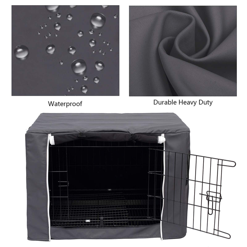 Dog Crate Cover for Wire Crates, Heavy Nylon Durable Waterproof Windproof Pet Kennel Cover Indoor Outdoor Protection - Cover only - Dark Grey - M - PawsPlanet Australia