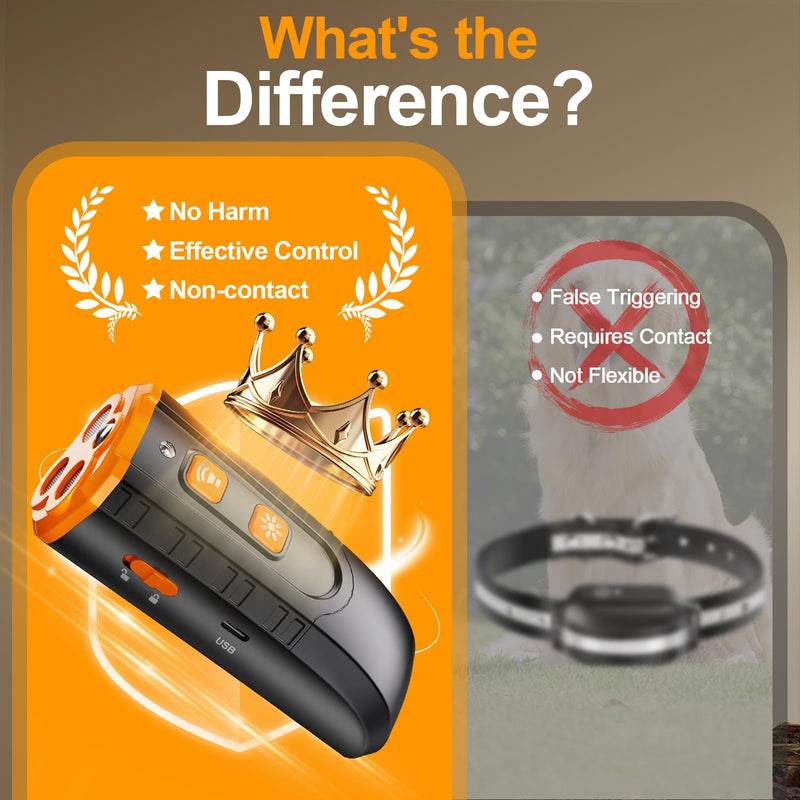 Dog Bark Deterrent Device, Bark Shield with 3X Ultrasonic to Stop Own or Neighbor's Dog, Safe, Rechargeable, Portable Safe for Dogs Training Indoor Outdoor - PawsPlanet Australia
