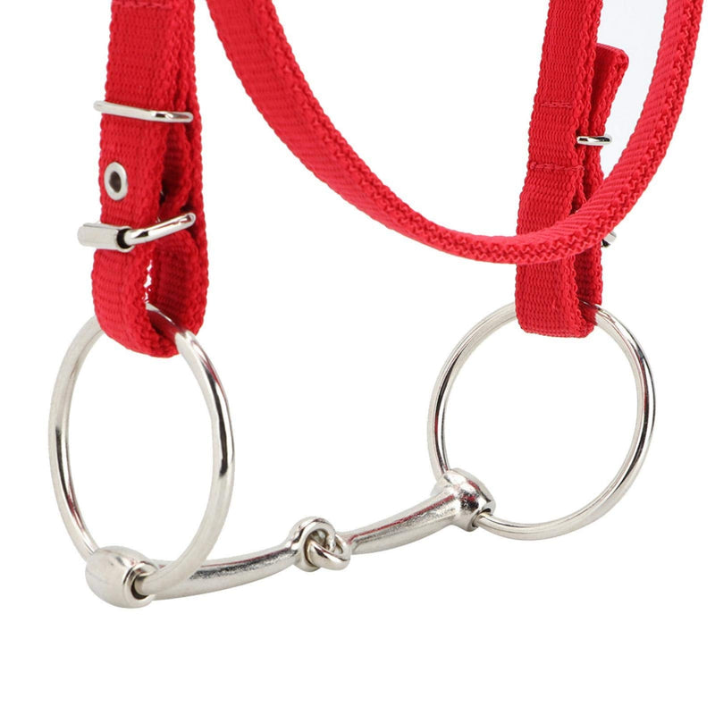 Zerodis Adjustable Horse Bridle with Rein Red Harness Headstall with Soft Cushion - PawsPlanet Australia