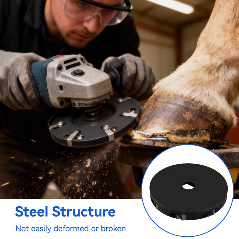 Hoof Trimming Disc 8 Teeth, Professional Steel Livestock Hoof Trimming Plate for Cattle Cows Horses Sheep Treated Rotary Grinder Disc for Angle Grinder Cow Hoof Repair Tool (3.9 x 0.6 inch)