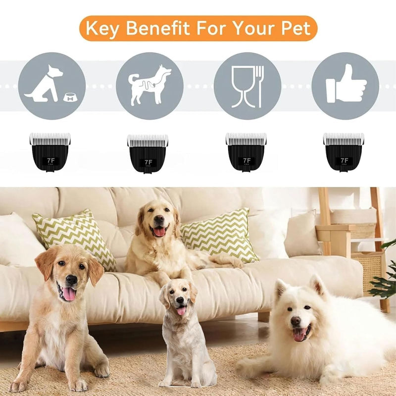 Replacement Blade for nebot P1 Pro Pet Grooming Kit & Vacuum,Size-7F Cut Length 1/8"(3.2mm),Made of Ceramic Blade & Stainless Steel Blade,2 Pack Black-8