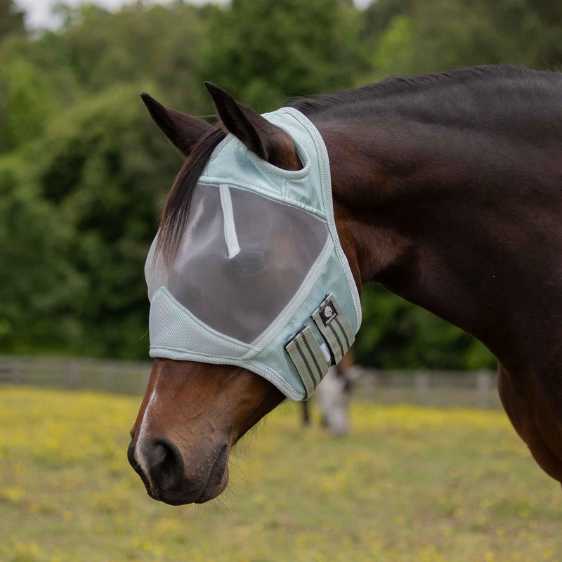 Equinavia Algard Soft Mesh Earless Fly Mask - Misty Jade - Horse