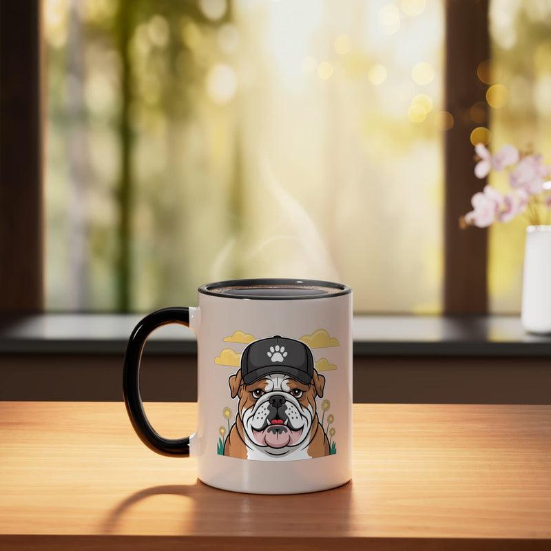 Cute Bulldog Dog Sunglasses Pet Lovers Dogs Ceramic Mug, Black/White 11 Ounces - PawsPlanet Australia
