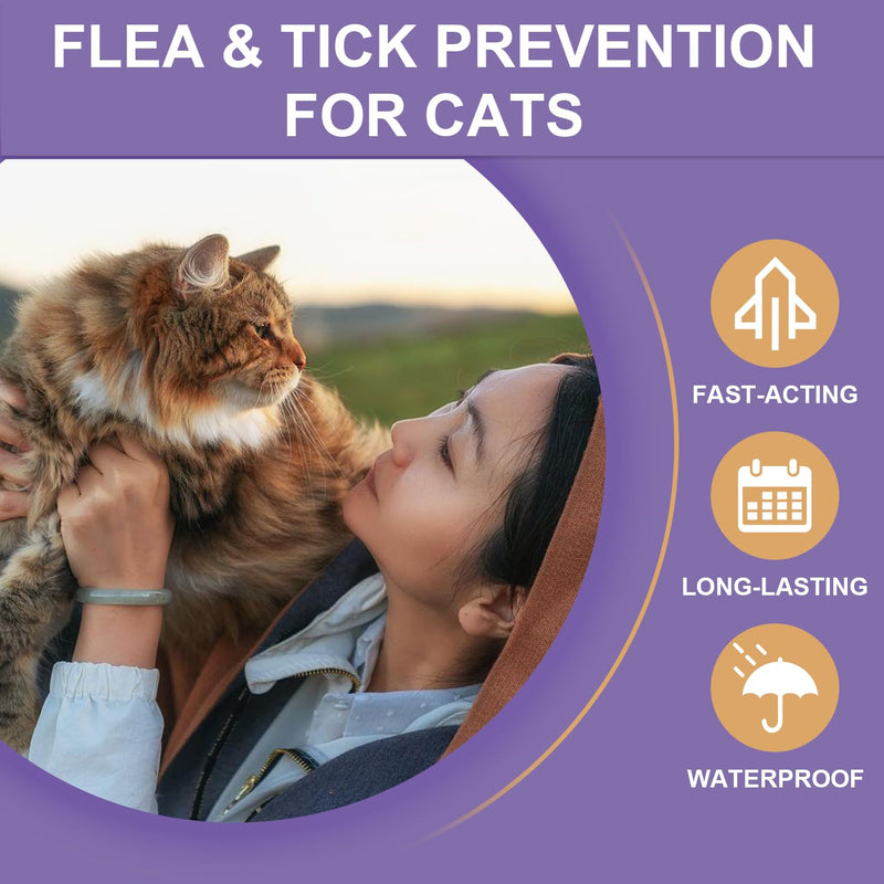 Flea and Tick Prevention for Cats, Flea and Tick Treatment for Cat Kitten, Natural Essential Oil, Flea & Tick Control, Over 1.5 Pounds, 3 Doses - PawsPlanet Australia