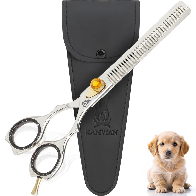 Dog Grooming Scissors – 7.5” Thinning Shears with 34 Teeth, Chunkers for Dogs & Cats, Precision Cut with 440C Stainless Steel, Designed for Groomers and Pet Owners Polish Thinning - PawsPlanet Australia