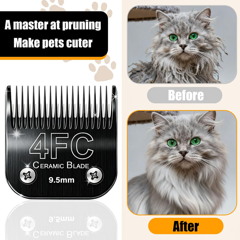 Dog Grooming Clipper Blades Replacement Compatible with Andis Dog Clippers,Most OsterA5, Wahl KM Series Pet Clippers (Black(4FC)) Black(4FC)