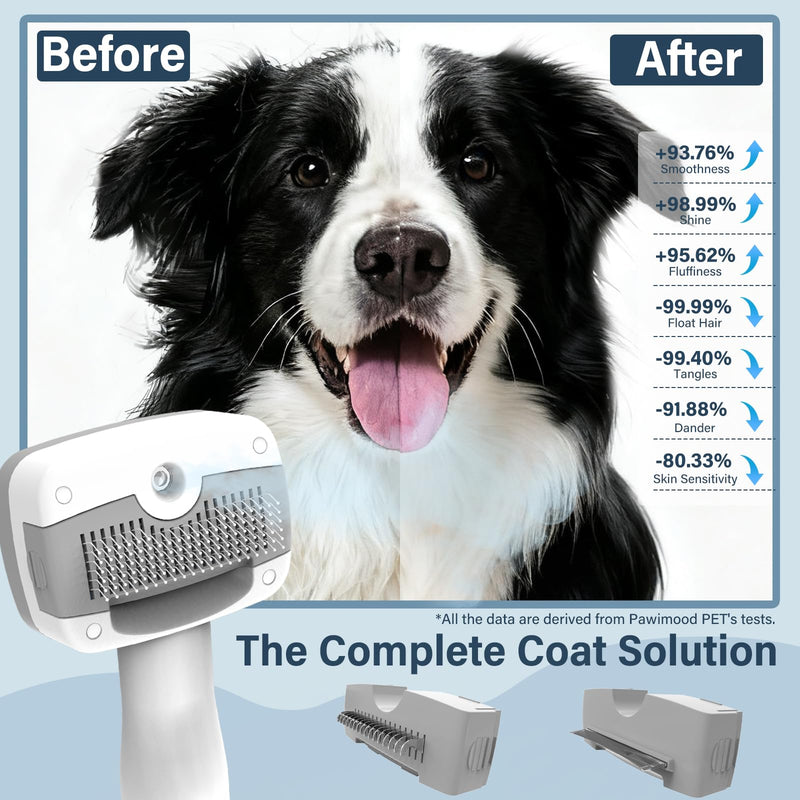 5-in-1 Pet Steam Brush for Dogs & Cats | Self-Cleaning Dog Steam Brush With 3 Brushes & Spray Function | for Shedding, Dematting & Grooming | Includes Pet Essence - PawsPlanet Australia