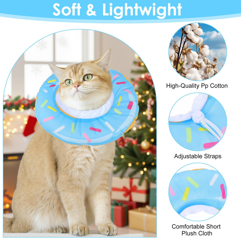 Cat Cone Collar Adjustable Cat Recovery Collar Soft Cone Cute Cats Collars After Surgery Kitten Recovery Cones to Stop Licking Pet Elizabethan Collars for Cats Kittens and Puppies（Blue） blue
