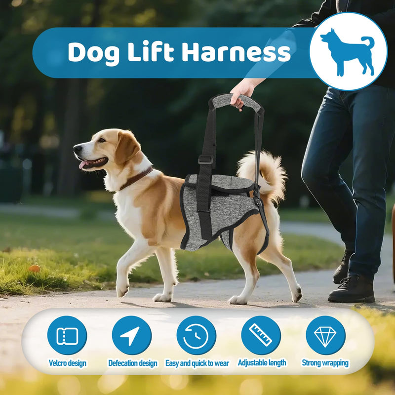 Dog Lifting Harness, Adjustable Emotional Support Dog Harness, Soft Dog Support Harness for Back Legs, Portable Dog Harness with Lift Sponge Handle for Elderly Disabled Joint Dogs L