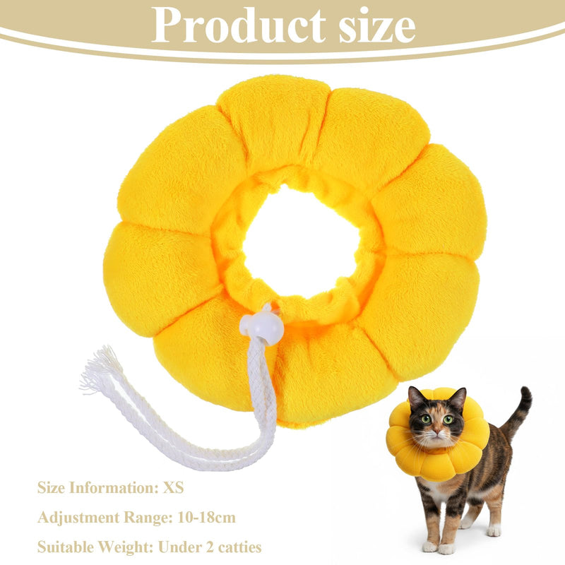 WLLHYF Cat Recovery Collar Cute Sunflower Cat Cone Collar Soft Lightweight Adjustable Kitten Collars Stop Licking Scratching After Surgery Grooming Neck Cone for Cats Puppies Small Animal Dogs