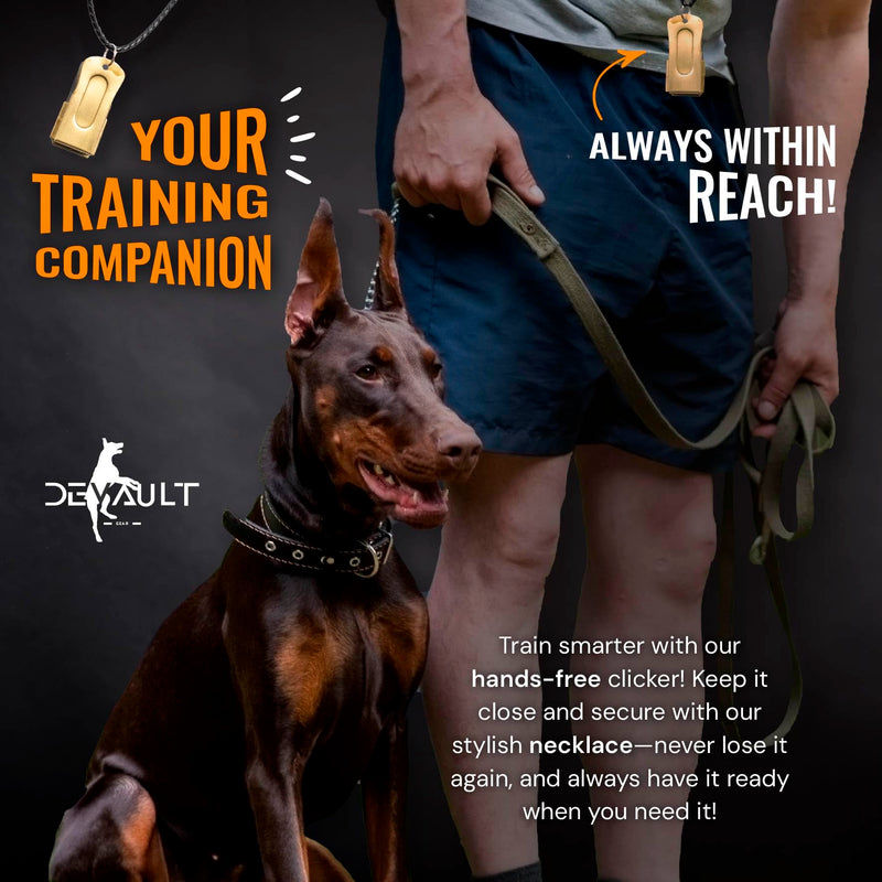 Gold Dog Clicker with Necklace - Clickers for Pet Training - Dog Training & Behavior Aids Easy to Carry with You Anywhere - Teach Your Dog Tricks or Reward His Behavior 1 Pack Gold - PawsPlanet Australia