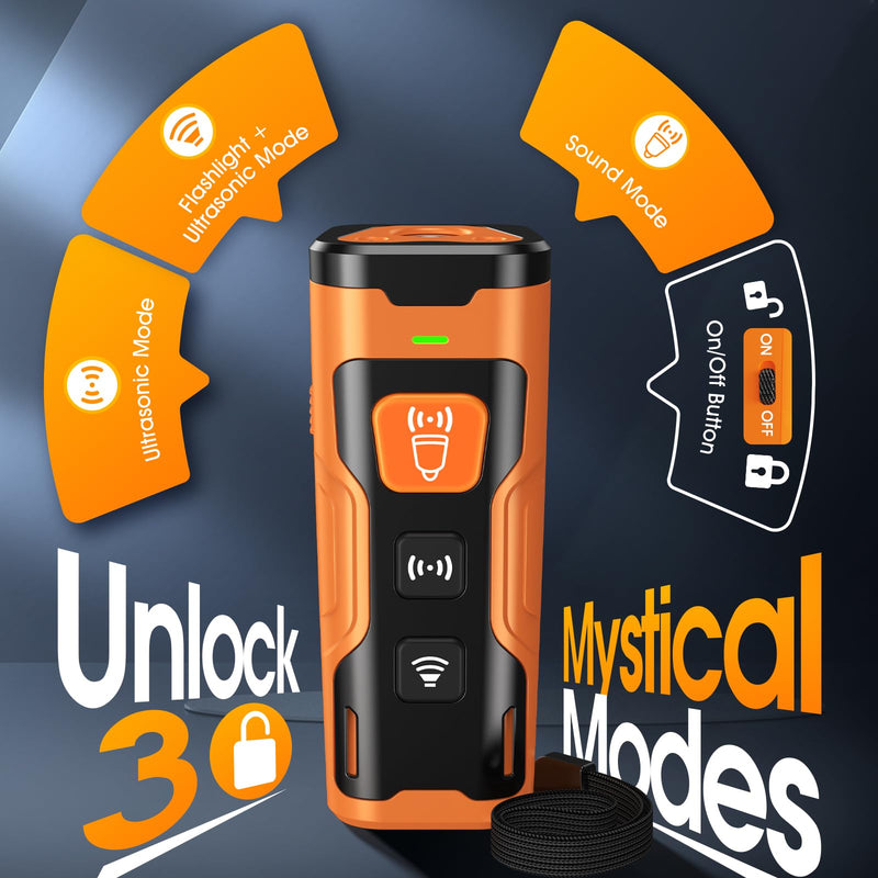 Dog Bark Deterrent Devices, Ultrasonic Anti Barking Device for Dogs, Stopping Own or Neighbor's Dog Barking,Portable Dog Training Device, Safe & Effective for Indoor & Outdoor Use, Orange - PawsPlanet Australia