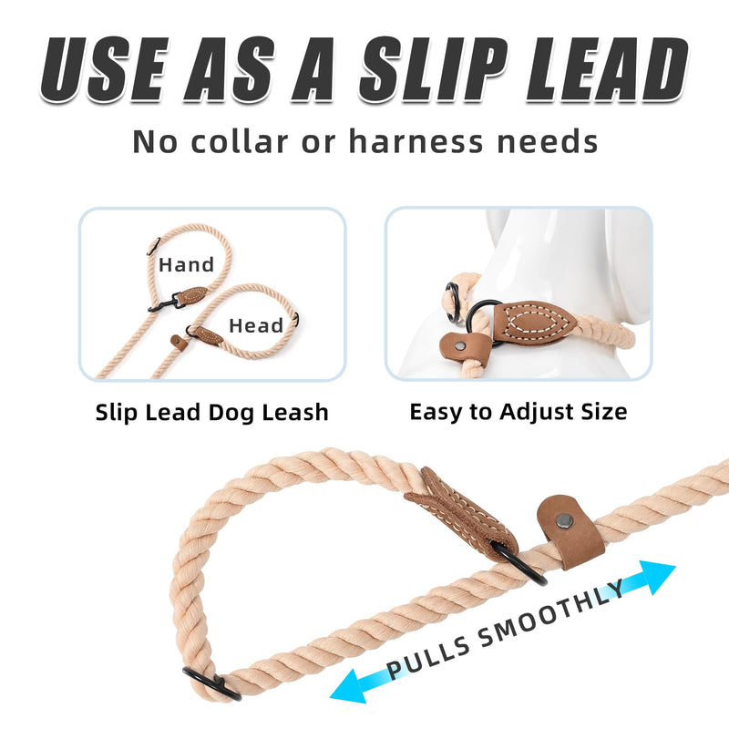 Mile High Life Hands Free Dog Leash, Crossbody Waist Leash with Genuine Leather Connection, Multifunctional Adjustable Slip Lead for Dog Walking Running (Light Brown, 8FT) Light Brown 8FT Hands Free - PawsPlanet Australia
