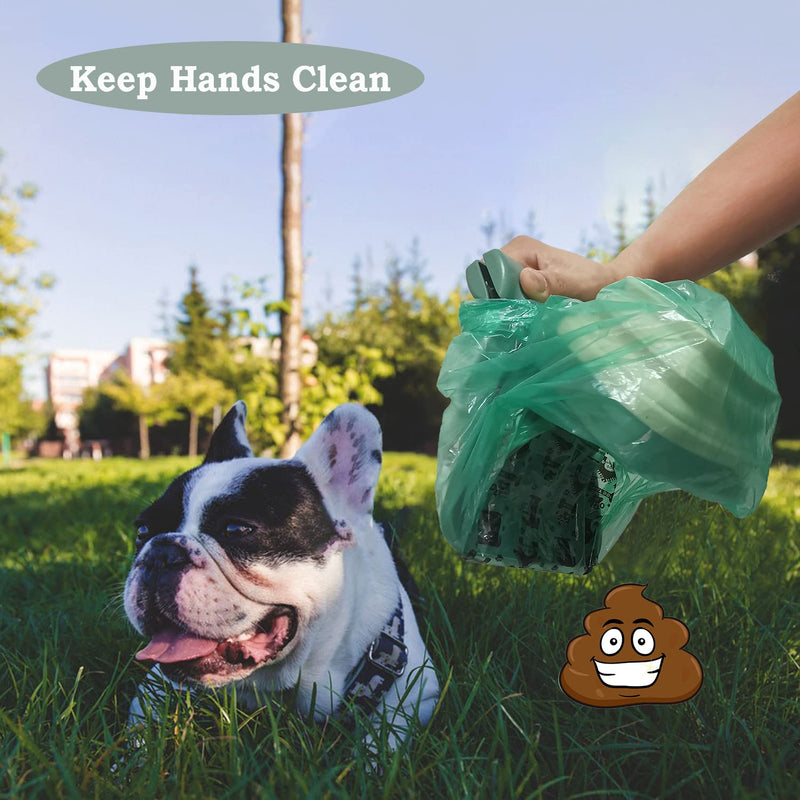 Pooper Scooper, Portable and Handheld Size for Walking Large and Small Dogs Outside Yard or Travel Outdoors, Pup Poop Scoop with Container and 30pcs Pet Waste Bag Attachment Clover Green - PawsPlanet Australia