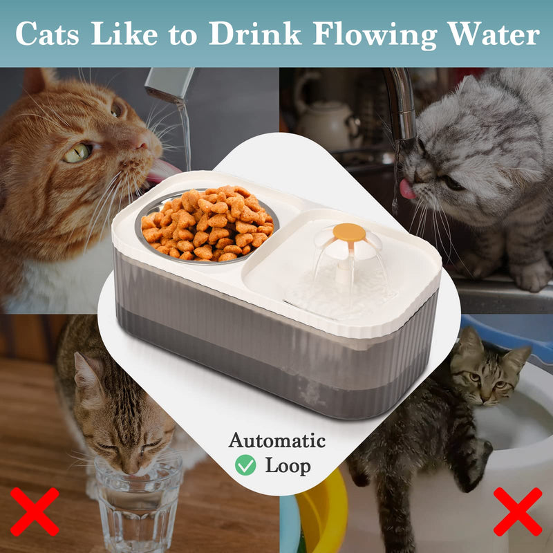 Cat Water Fountain - Super Quiet Automatic Pet Water Dispenser, 100oz/3L with Stainless Steel Cat Bowls and Long Life Span Pump White - PawsPlanet Australia