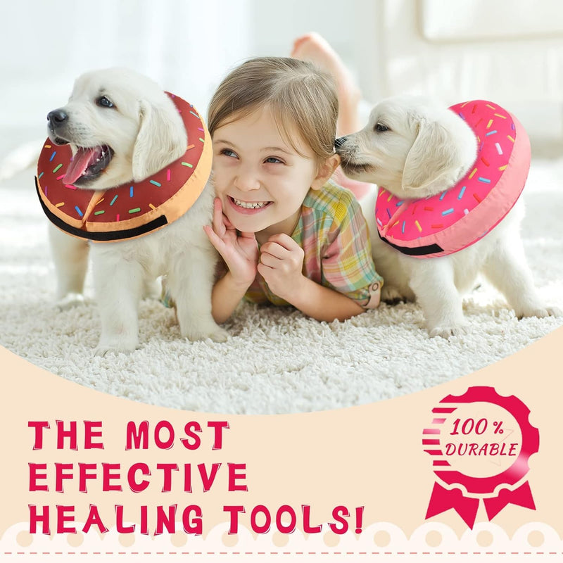 Inflatable Soft Dog Cone Collar for Small Medium Large Dogs & Cats Alternative After Surgery, Blow Up Pet Donut Neck Prevent from Biting Scratching, Comfy Adjustable Recovery Pillow Suitable for small or medium-sized dogs PINK - PawsPlanet Australia