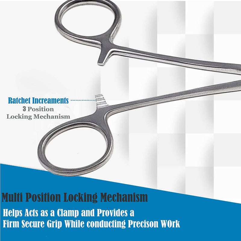 Dog Pet Ear/Nose Hair Puller Grooming Hemostat Locking Forceps Pliers, 5.5" (14cm), Straight Silver