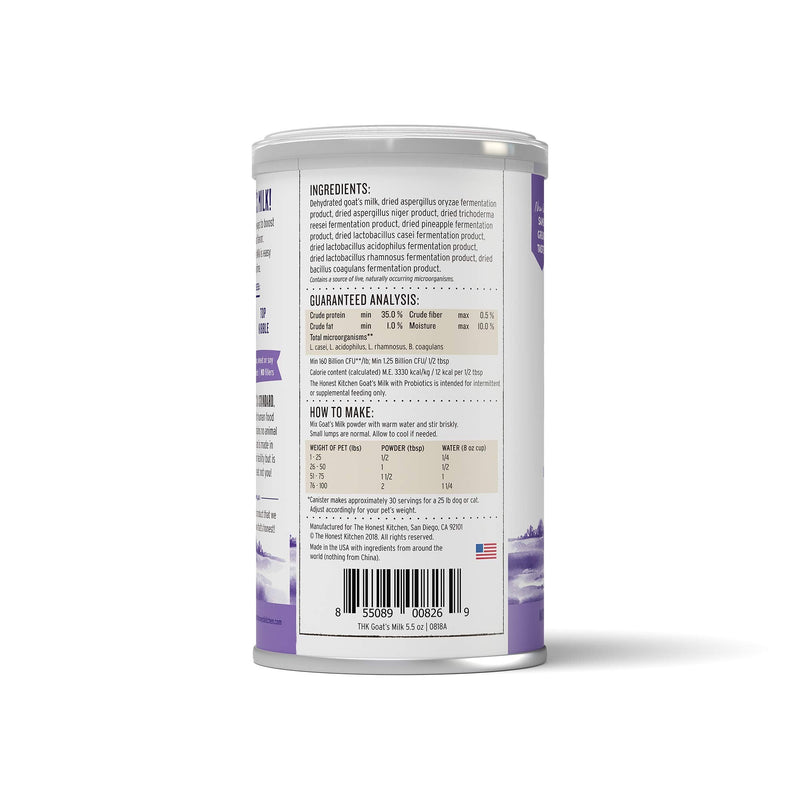 The Honest Kitchen Instant Goat's Milk with Probiotics for Dogs and Cats 5.2 oz 5.2 Ounce (Pack of 1) Pet Food - PawsPlanet Australia