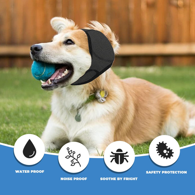 Waterproof Dog Ear Muffs Comfortable Soft Pet Noise Protection Reliable Reusable Dog Ear Protectors for Noise Cancelling Sleep Help Headband