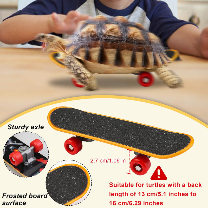 Adjustable Tortoise Leash and Funny Skateboard Set with Curly Grass Decor, Harness and Training Skateboard for Turtle Bearded Dragon Pet Toys(fit for Turtles with a Back Length of 5.1-6.3'') - PawsPlanet Australia