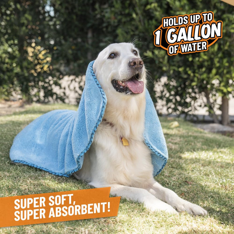 Furrocious Super Absorbent, Ultra Soft Microfiber Pet Towel for Drying & Grooming Dogs, Cats & More by Chemical Guys, Blue (25 inches x 36 inches) PCS1996 - Pet Blanket, Pet Bed Topper - PawsPlanet Australia