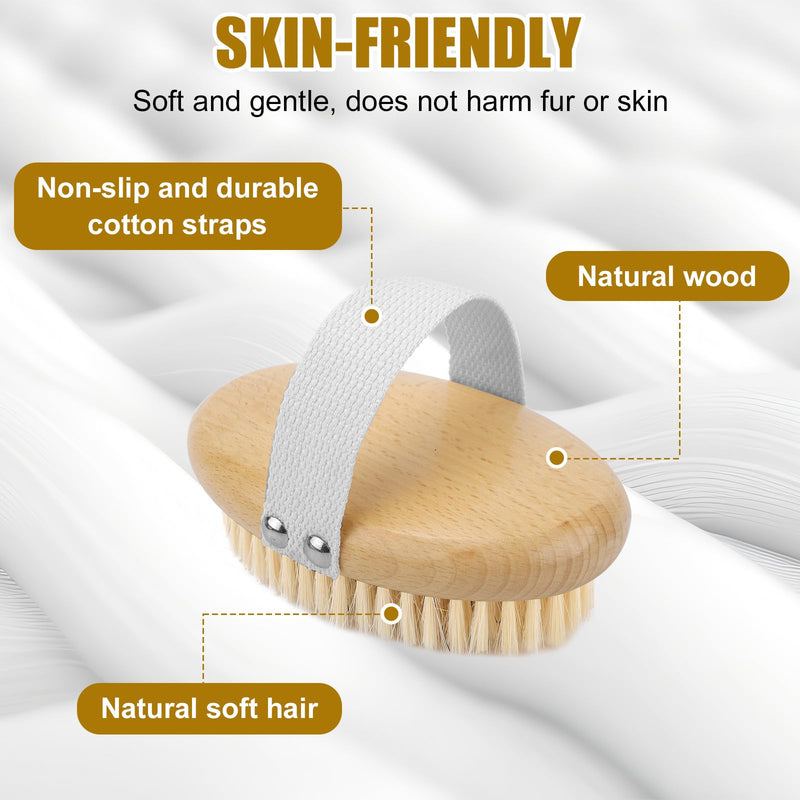Pet Palm Brush for Dogs & Cats, Puppy Hand Brush for Massaging Grooming Shedding, Soft Bristle Kitten Brush Efficient Pet Loose Hair Remover Comb Supplies for Long and Short Hair Pets(Brown) Brown - PawsPlanet Australia