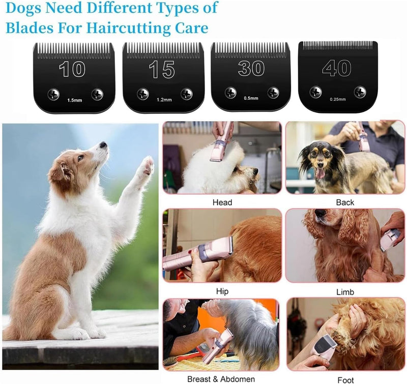 Detachable Pet Dog Clipper Blades,Compatible with Andis, Oster A5, Wahl KM Series Clippers,Made of Ceramic,Black?4PACK (3FC 4FC 5FC 7FC) 3fc 4fc 5fc 7fc